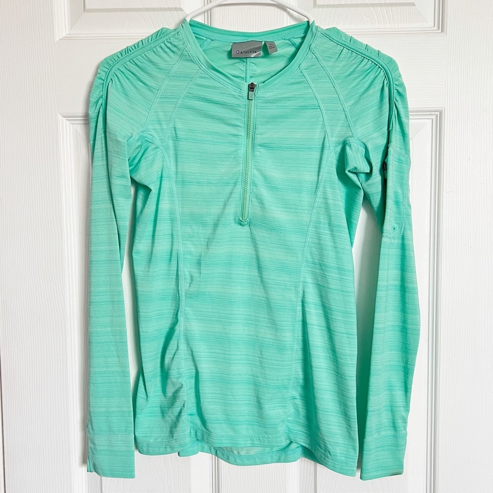 Athleta | Fastest Track Half Zip Mint Pullover